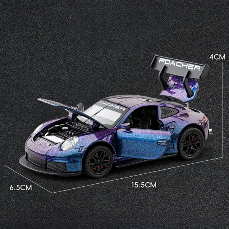 Diecast Miniature Voiture 1/32 Scale 911 GT3RS Sport Car Model Toy