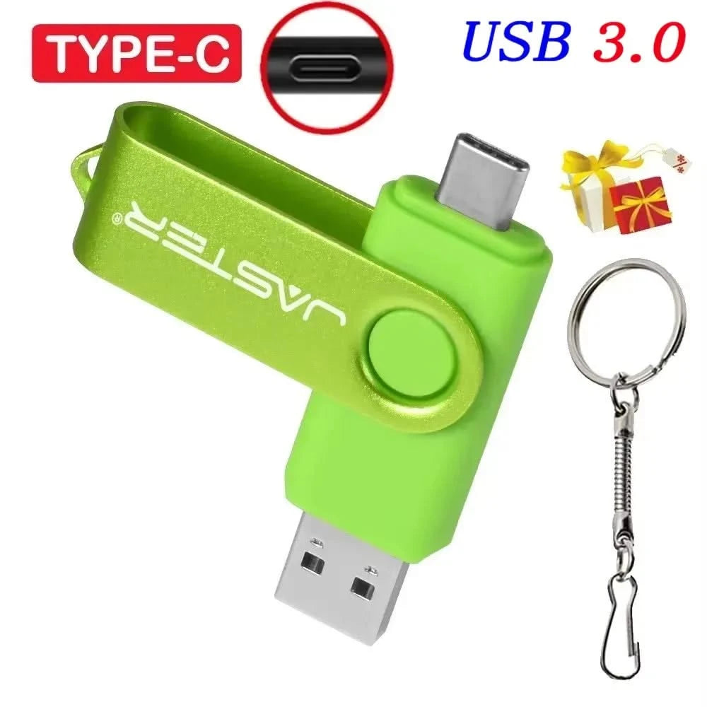 128GB USB 3.0 Type-C Flash Drive – High Speed Pen Drive with Keychain