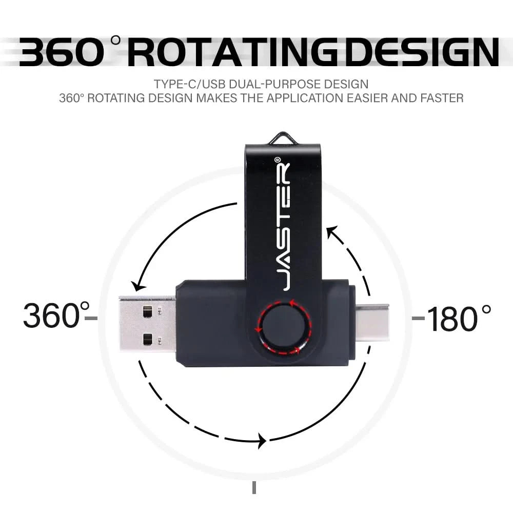 128GB USB 3.0 Type-C Flash Drive – High Speed Pen Drive with Keychain