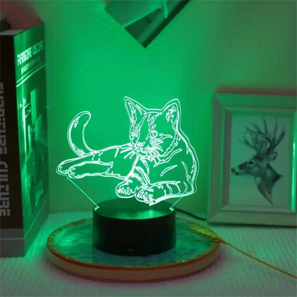 1pc 3D Night Light, Touch-Activated 7-Color Changing Lamp for Bedroom
