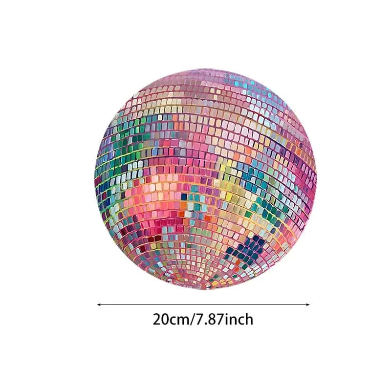 Rubber Round Pink Disco Ball Mouse Pad Aesthetic Gift
