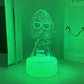 Karaoke-Girl-Muster 3D-Nachtlicht, USB-Stimmungslicht für Schlafzimmer