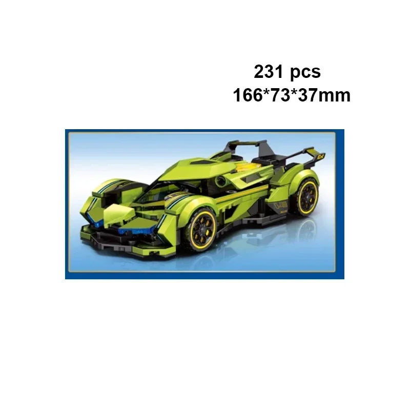 City Speed Champion Car Racing Building Blocks – MOC Garage Vehicle Toy