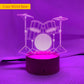 Kreative Schlagzeug-3D-Lampe LED mit Fernbedienung & Touch-Schalter - 7 Farbwechsel