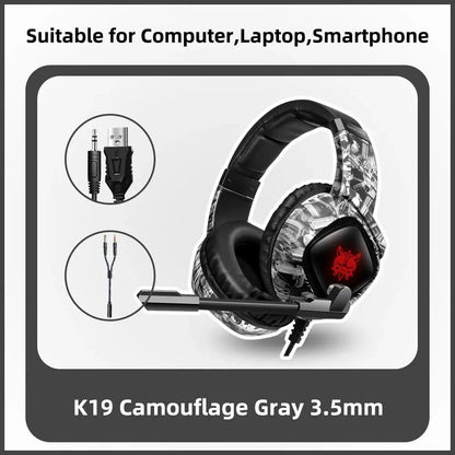ONIKUMA K19 Kabelgebundenes Gaming-Headset mit Mikrofon – Geräuschunterdrückung Stereo-Sound