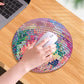 Runde Disco-Ball-Mauspad aus Gummi, pink, ästhetisches Geschenk
