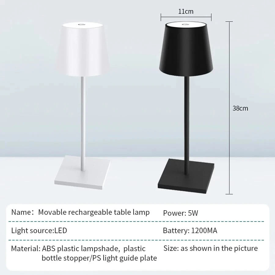 Rechargeable LED Table Lamp – Touch Dimmable Ambient Light for Desk and Home