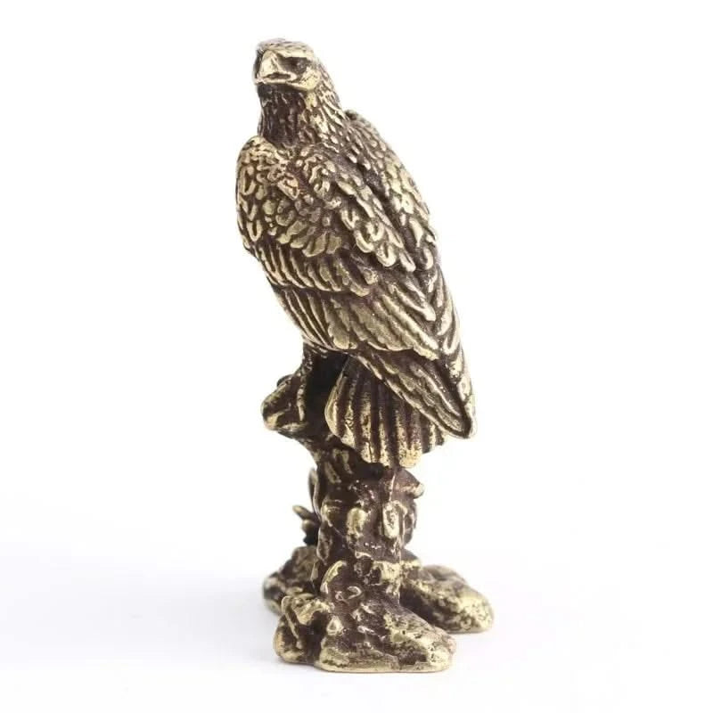 Eagle Statue Miniature Sculpture Handmade Copper Bird Figurine Decor