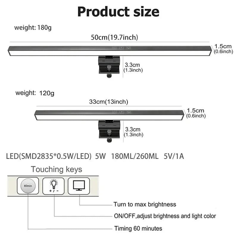 LED Monitor Light Bar for Work, Study, and Eye Protection