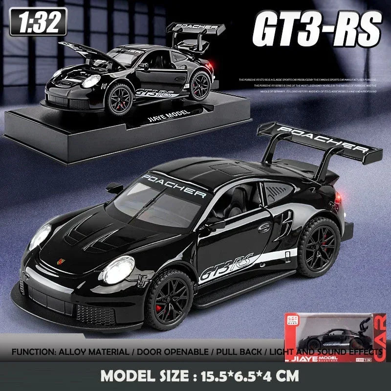 Diecast Miniature Voiture 1/32 Scale 911 GT3RS Sport Car Model Toy