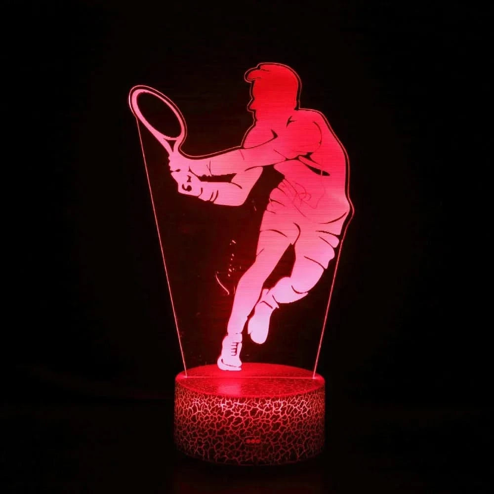 Acrylic Tennis 3D Illusion Lamp LED Night Light for Kids Bedroom Decor