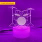 Kreative Schlagzeug-3D-Lampe LED mit Fernbedienung & Touch-Schalter - 7 Farbwechsel