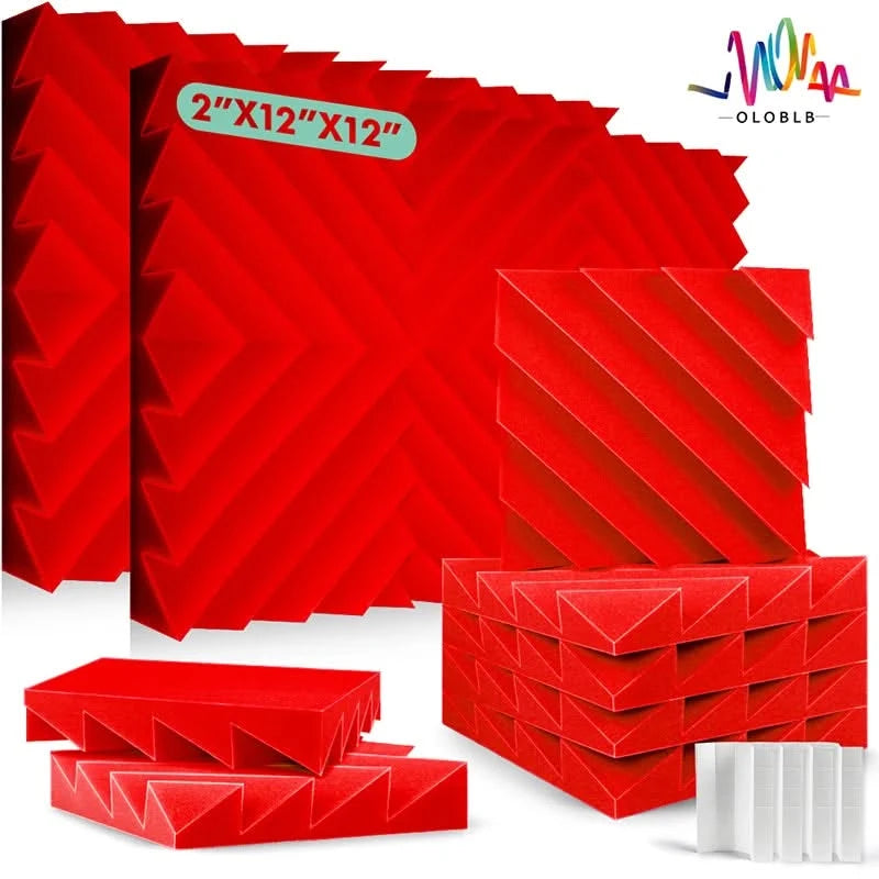 Acoustic Treatment Foam Panels - 6/12/24 Pcs Sound Isolation Wall Pads