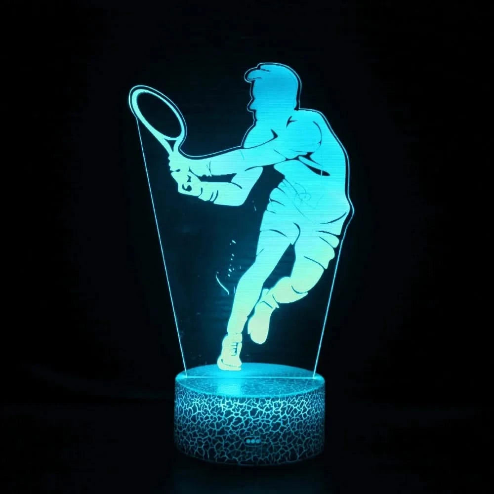 Acrylic Tennis 3D Illusion Lamp LED Night Light for Kids Bedroom Decor