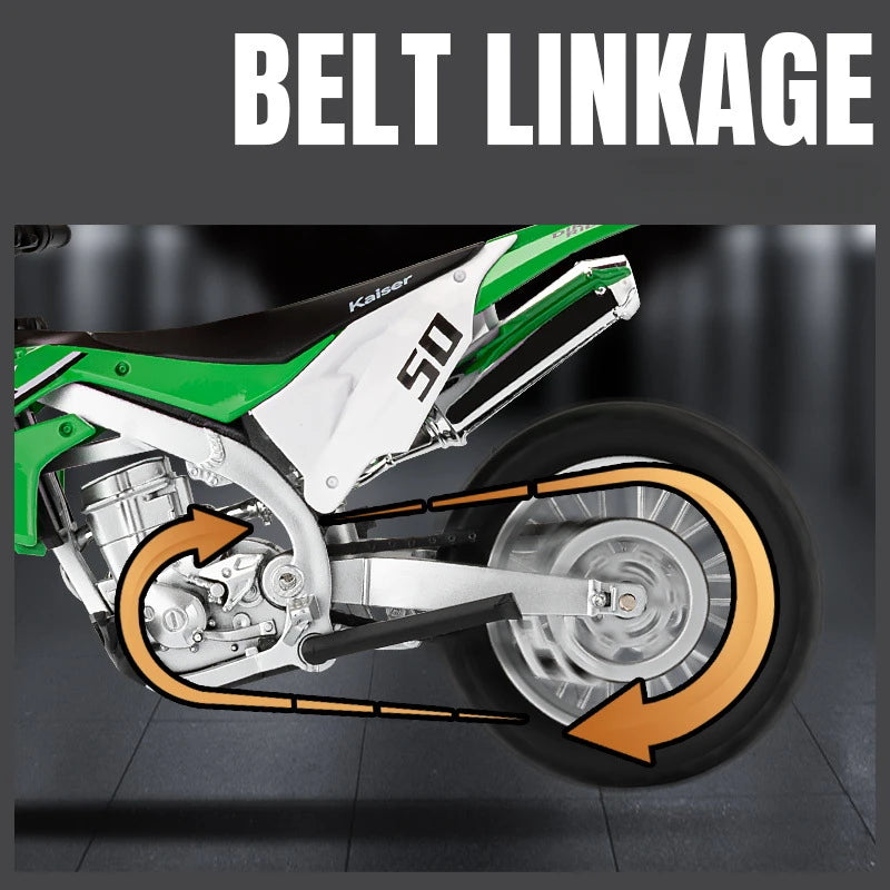 1:12 Scale Kawasaki KX450 Off-Road Motorbike Diecast Model Toy