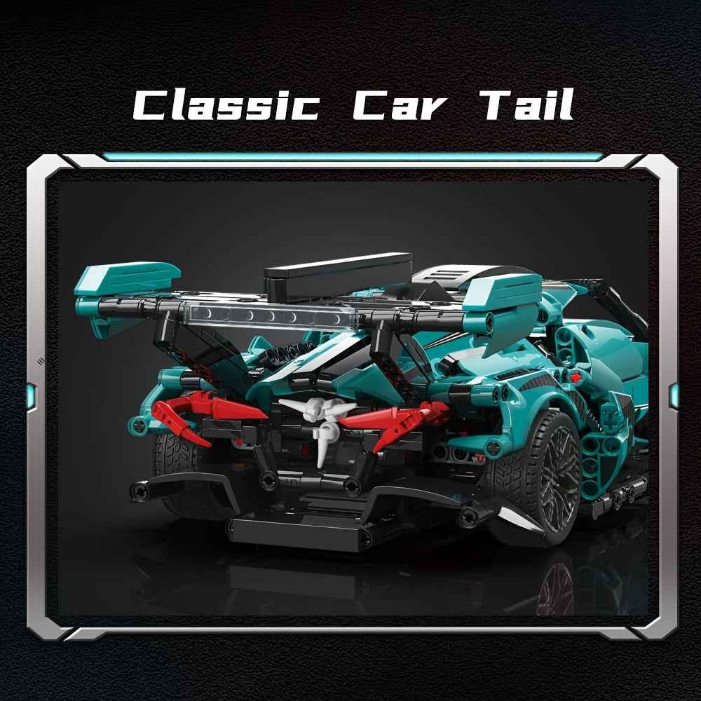 Sports Car Building Blocks Kit – 1:14 Scale DIY Racing Car for Adults