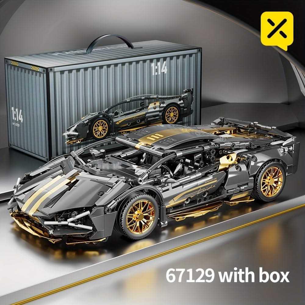 Black & Golden Racing Car – Technology Building Blocks Sports Car Model