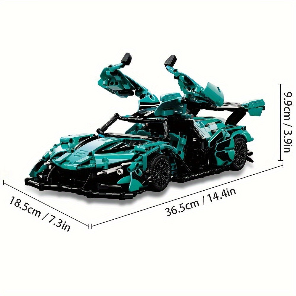 Sports Car Building Blocks Kit – 1:14 Scale DIY Racing Car for Adults