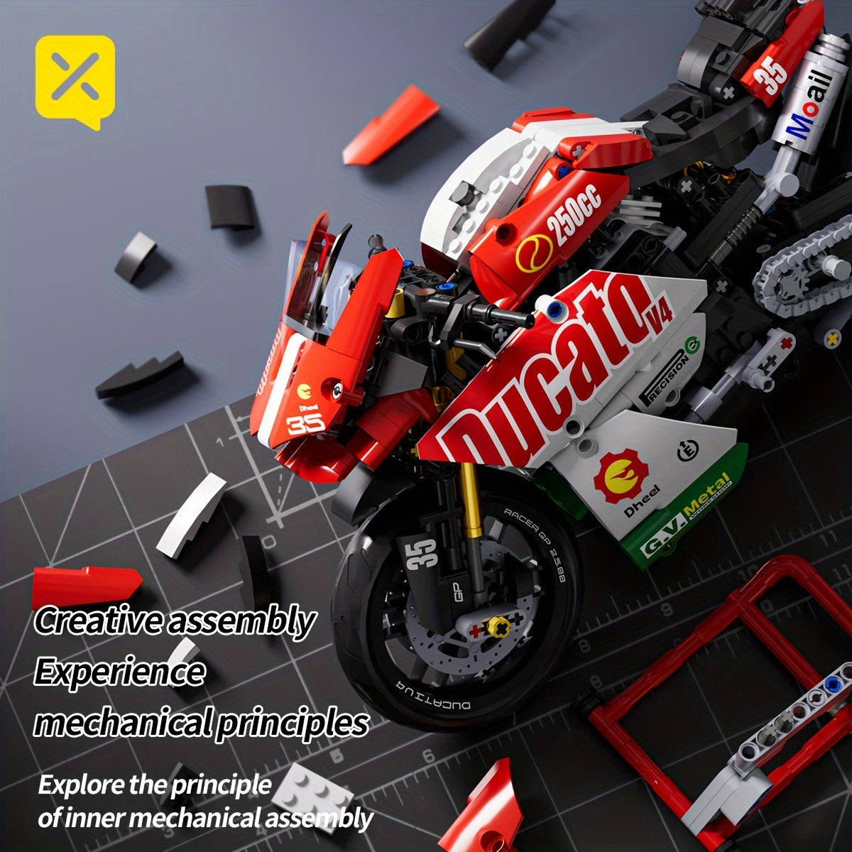 Supercar STEM Building Kit – 1:10 Scale Red Racing Car Model