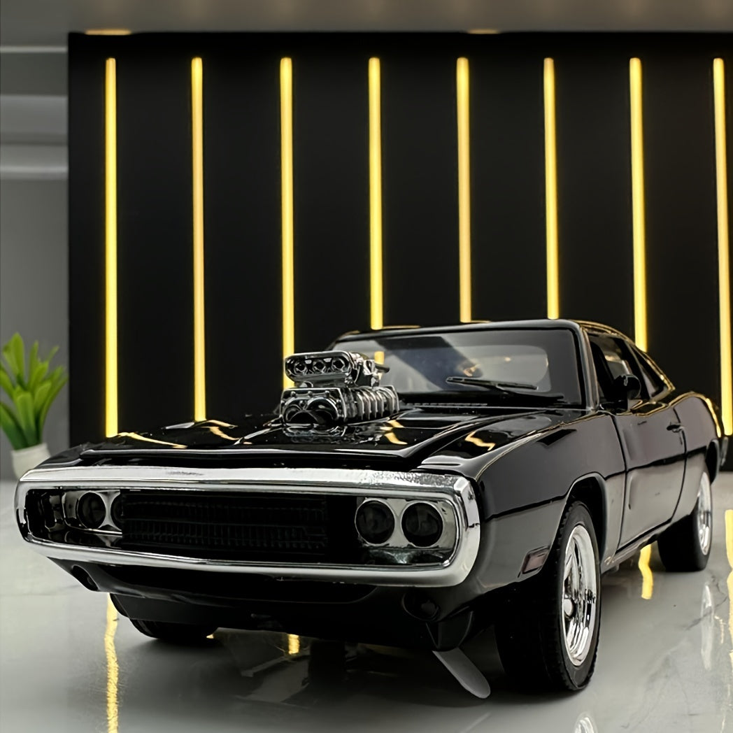 1:32 Alloy Black Toy Car Model – Sound & Light Effects, Great Gift Idea