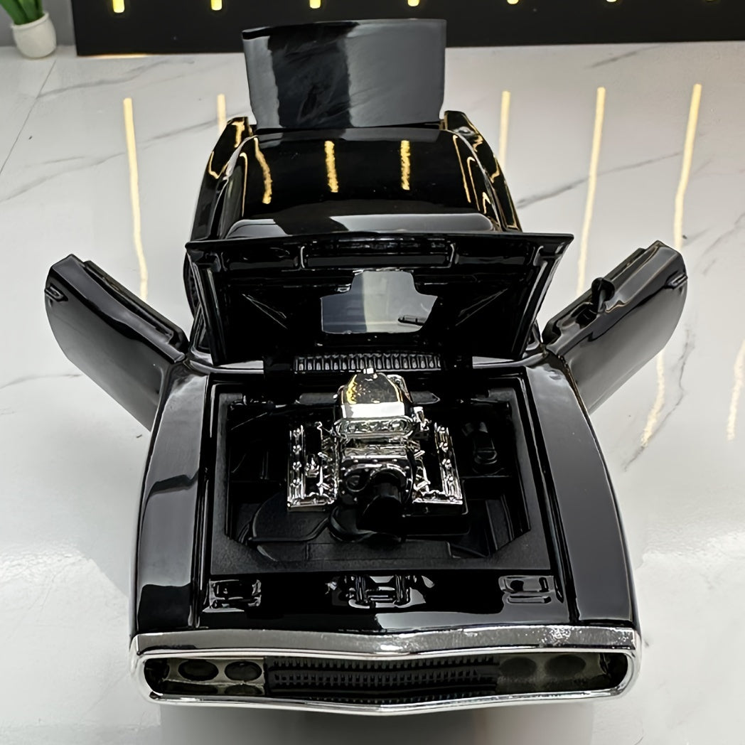 1:32 Alloy Black Toy Car Model – Sound & Light Effects, Great Gift Idea