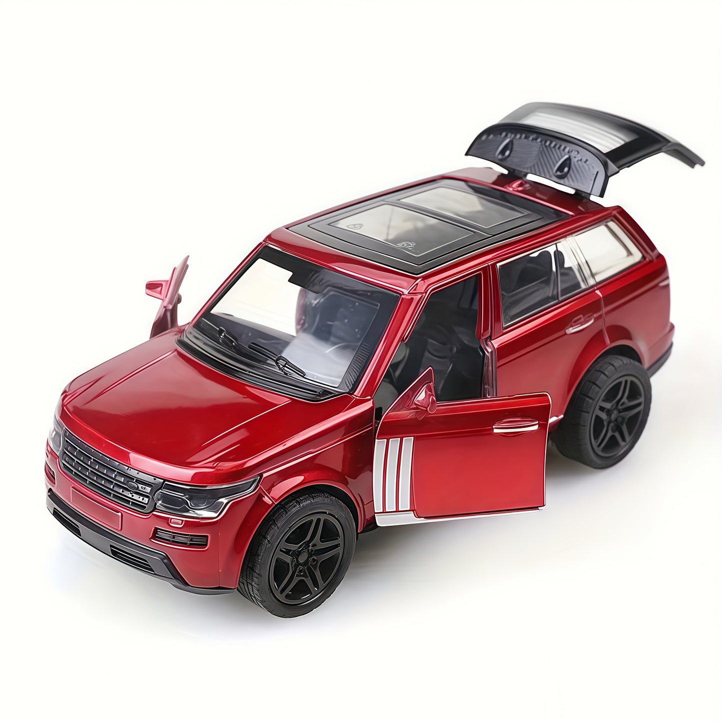 Metal Car Model Decor - Stylish Vehicle with Spoiler, No Power Needed