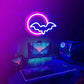 Moon & Bat LED Neon Sign – USB/Battery Powered Wall Light for Halloween & Parties