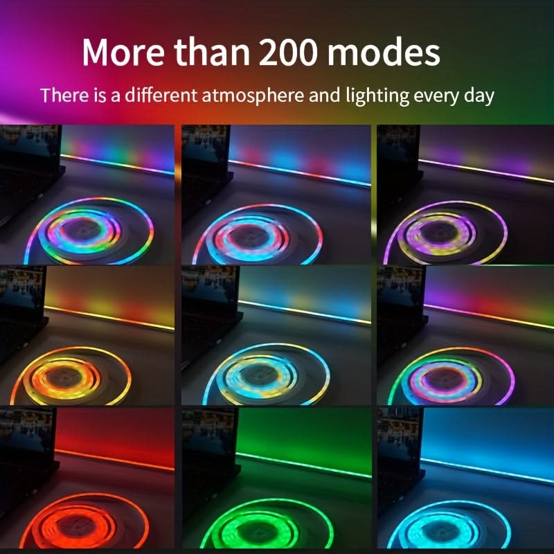 9.8ft RGBIC Desktop Light – App-Controlled LED Backlight for TV & Music Sync