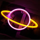 Planet Neon Sign Light – Pink or White USB and Battery LED Wall Decor