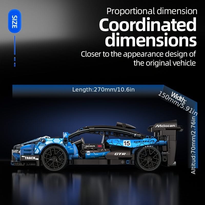 Deluxe Sports Car Building Block Set – Easy Assembly Model Kit, Ideal Gift for All Occasions