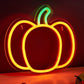 Halloween Pumpkin Neon Sign – USB Jack-o'-Lantern LED Light with Switch