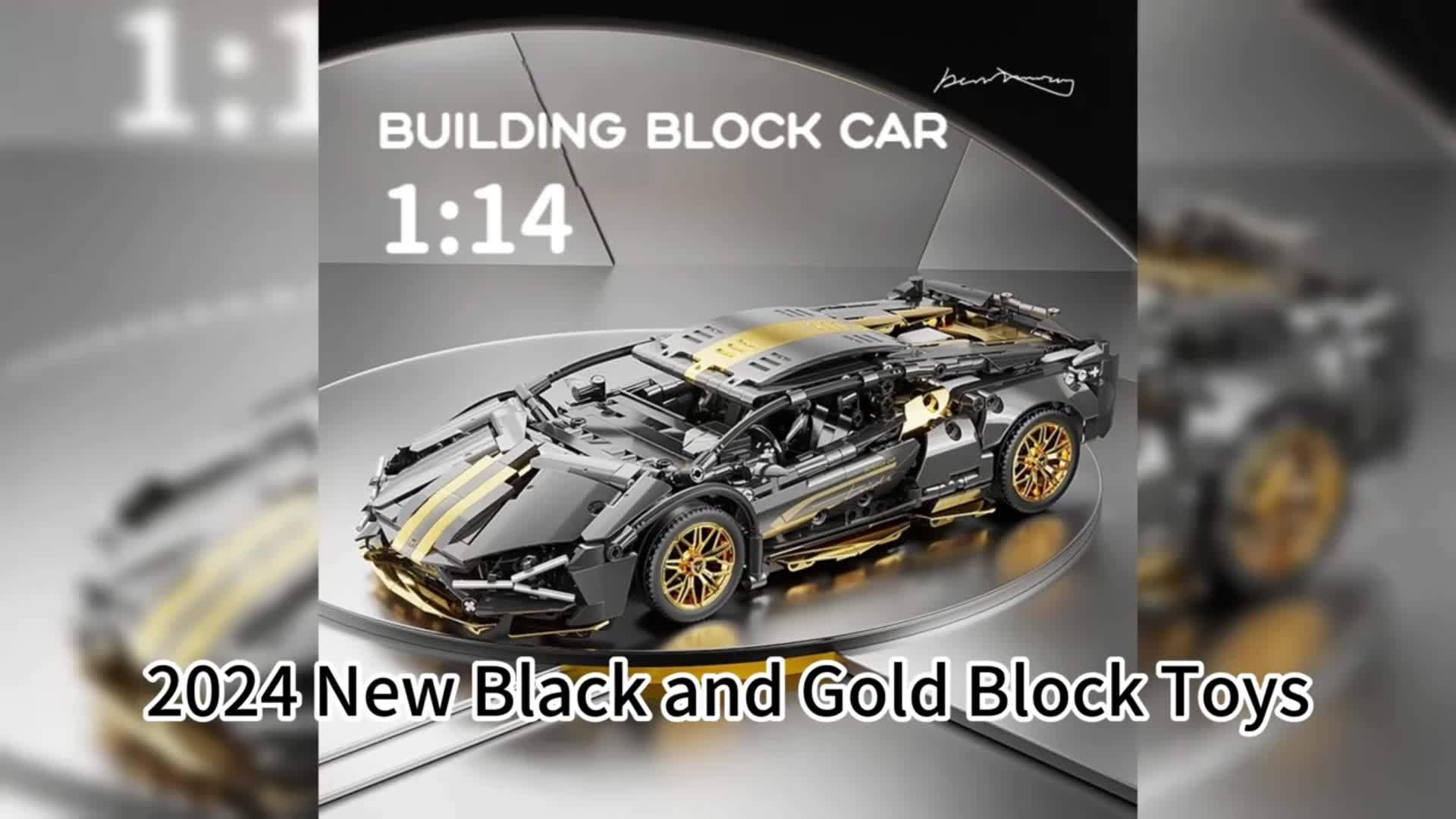 Black & Golden Racing Car – Technology Building Blocks Sports Car Model