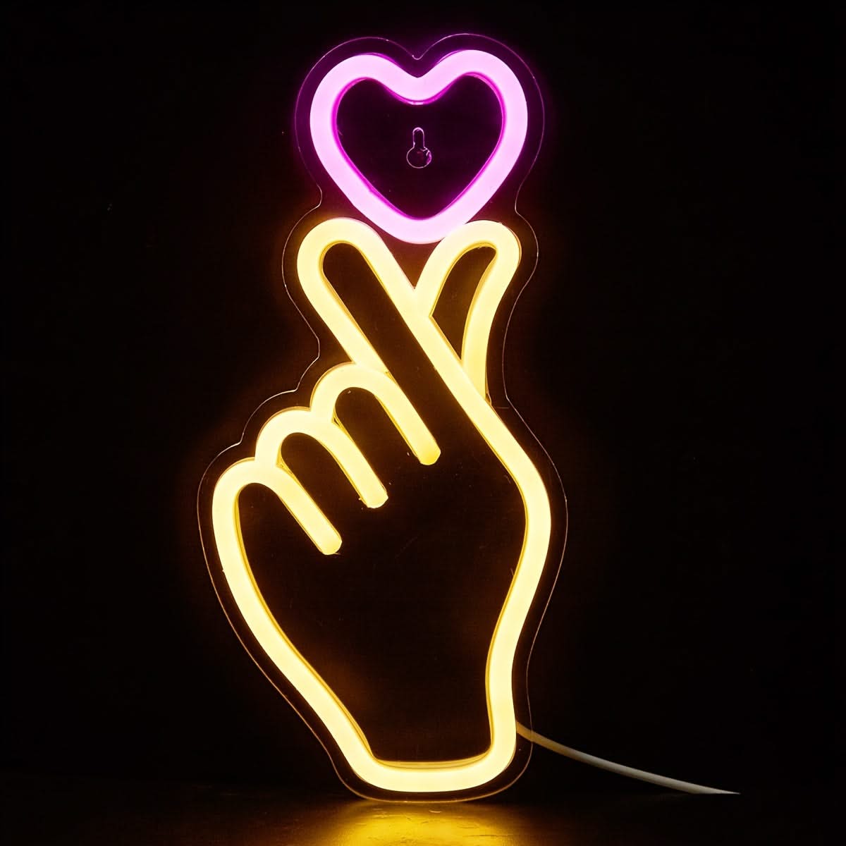 Heart-Shaped Pink LED Neon Light for Bedroom and Party Decoration