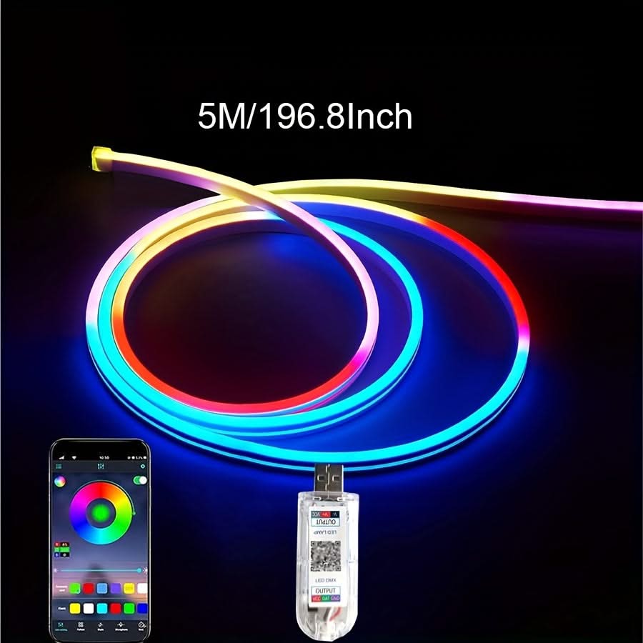 RGBIC Neon Strip Light – Music-Sync DIY LED Lights for TV & Room Decor