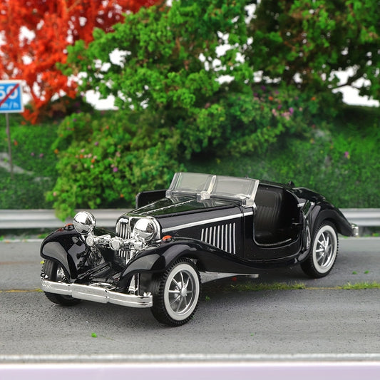 Vintage Convertible Car Model 1:32 - Alloy Toy with Working Doors