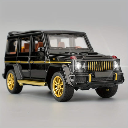 1:32 Maßstab SUV Automodell Spielzeug mit Sound & Licht – Rückziehfahrzeug aus Zinklegierung für Kinder, Jungen- & Mädchengeschenk (Schwarz)