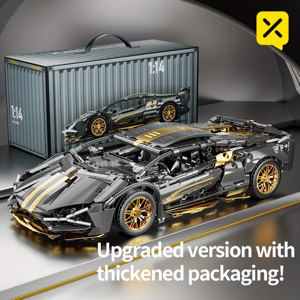 Black & Golden Racing Car – Technology Building Blocks Sports Car Model