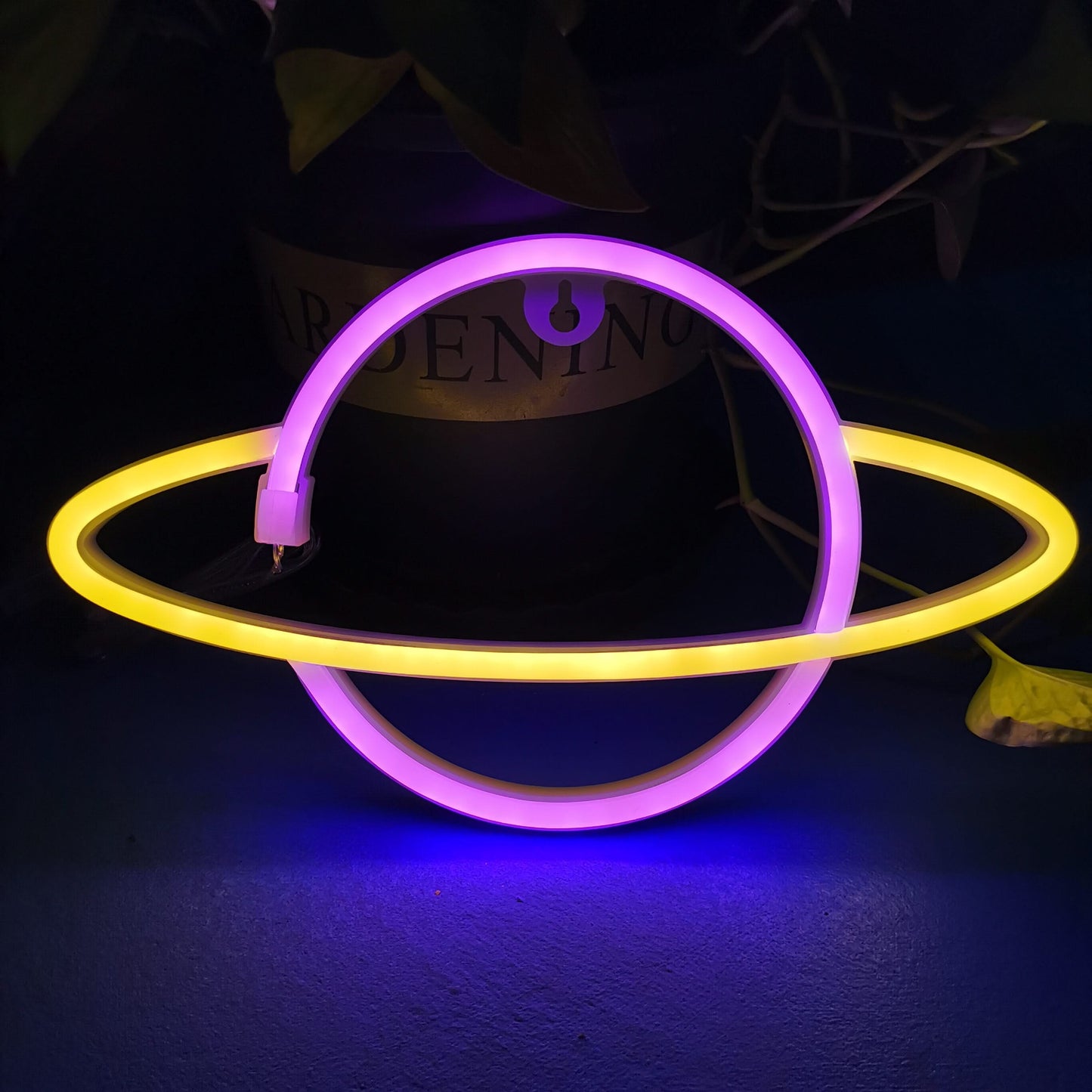 Planet Neon Sign Light – Pink or White USB and Battery LED Wall Decor
