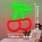 Cherry Neon Sign – Bright USB LED Wall Light for Bedroom and Party Decor