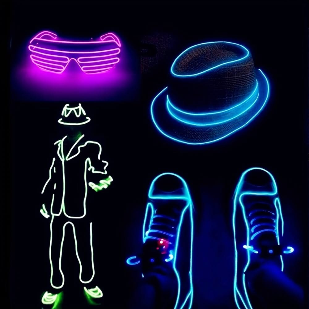 Vibrant 5m Neon Rope Lights – DIY EL Wire for Party & Holiday Decor