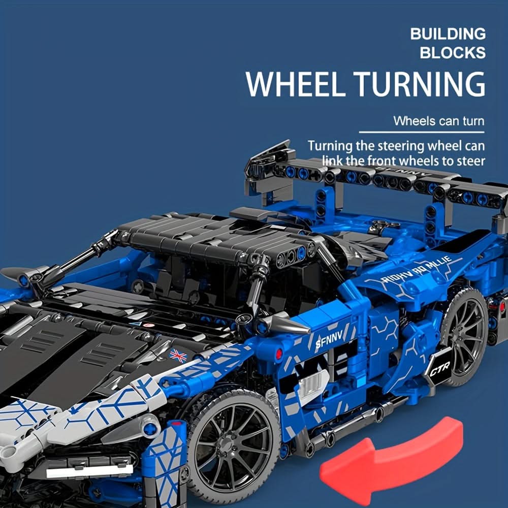1404pcs 1:14 Sports Car Building Kit - MOC Racing Model for Adults