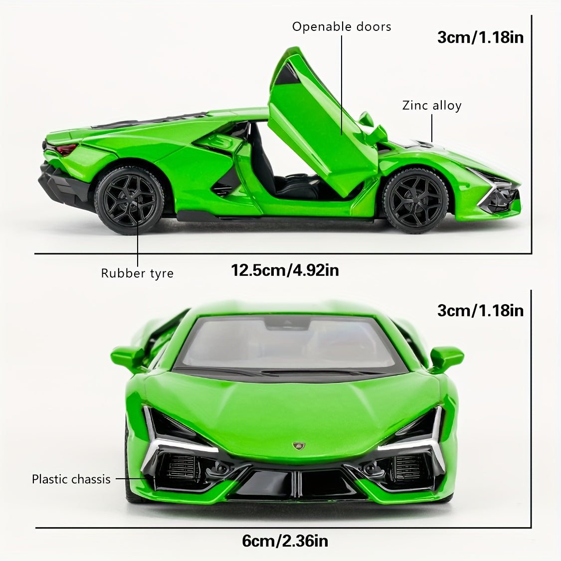 RMZCITY 1:36 Lamborghini Reventón - Alloy Pull Back Car w/ Opening Doors