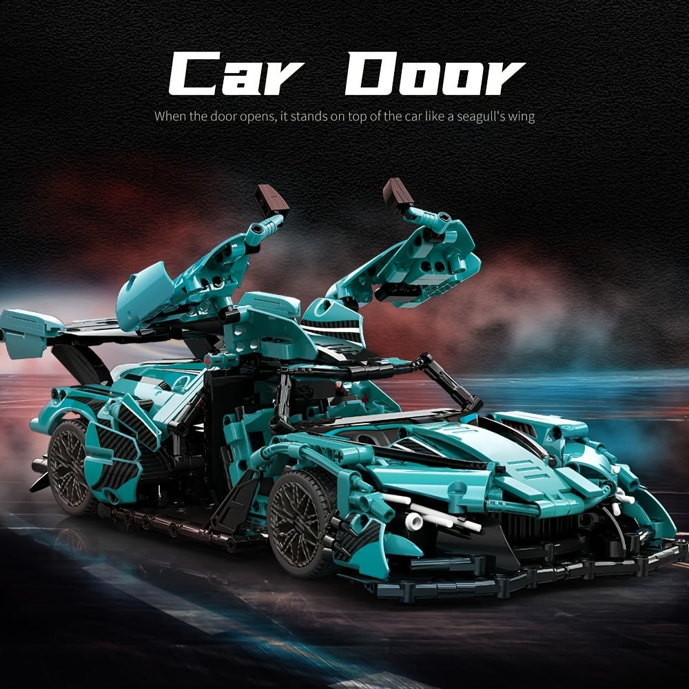 Sports Car Building Blocks Kit – 1:14 Scale DIY Racing Car for Adults
