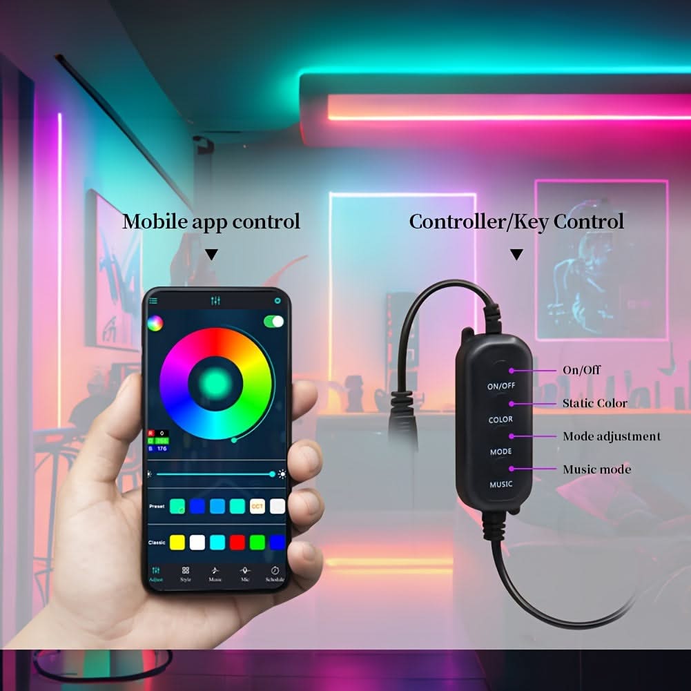 9.8ft RGBIC Desktop Light – App-Controlled LED Backlight for TV & Music Sync